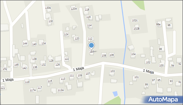 Mszana, 1 Maja, 110, mapa Mszana