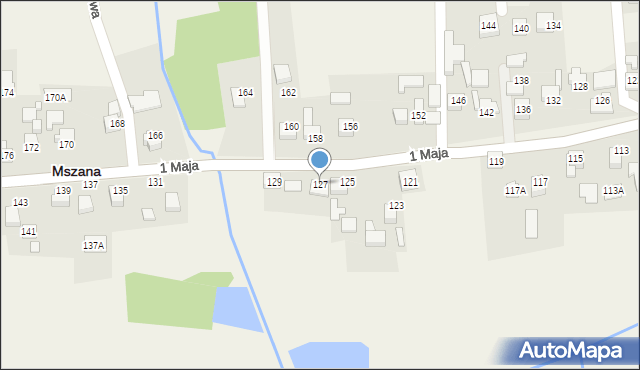 Mszana, 1 Maja, 127, mapa Mszana