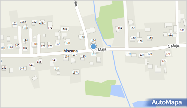 Mszana, 1 Maja, 131, mapa Mszana