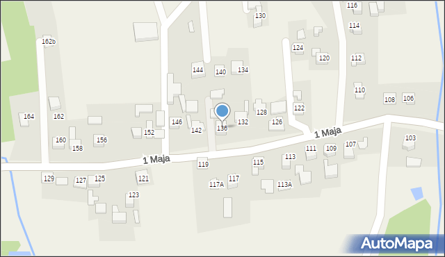 Mszana, 1 Maja, 136, mapa Mszana