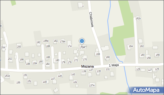 Mszana, 1 Maja, 170A, mapa Mszana