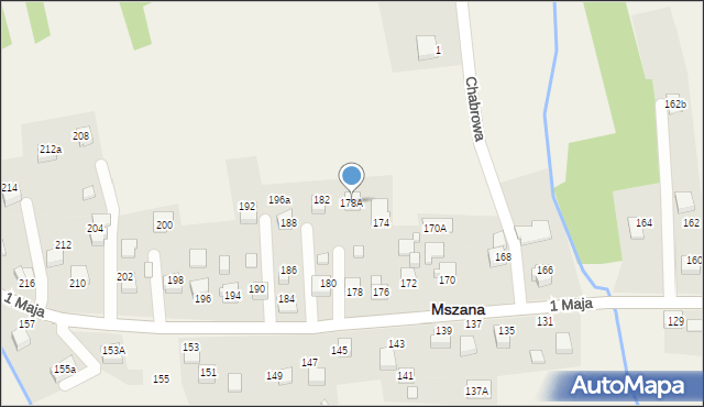 Mszana, 1 Maja, 178A, mapa Mszana