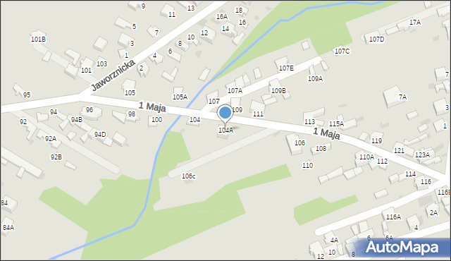 Myszków, 1 Maja, 104A, mapa Myszków