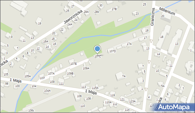 Myszków, 1 Maja, 107C, mapa Myszków