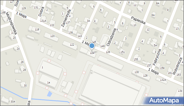 Myszków, 1 Maja, 124, mapa Myszków