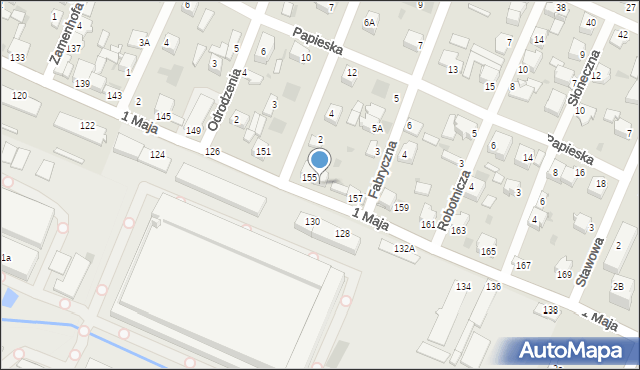 Myszków, 1 Maja, 155A, mapa Myszków