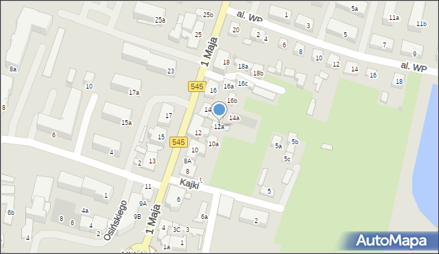 Nidzica, 1 Maja, 12a, mapa Nidzica