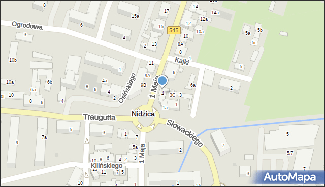 Nidzica, 1 Maja, 4, mapa Nidzica