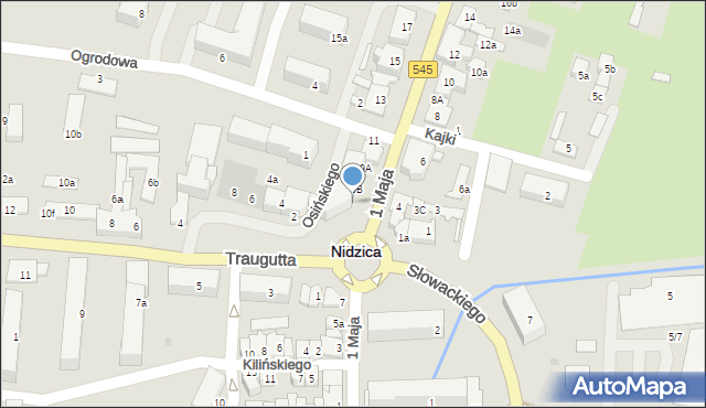 Nidzica, 1 Maja, 9C, mapa Nidzica