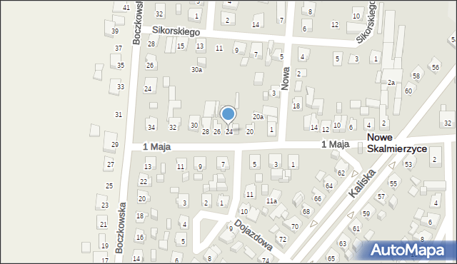 Nowe Skalmierzyce, 1 Maja, 24, mapa Nowe Skalmierzyce