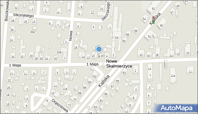 Nowe Skalmierzyce, 1 Maja, 6, mapa Nowe Skalmierzyce