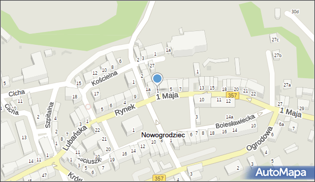 Nowogrodziec, 1 Maja, 1, mapa Nowogrodziec