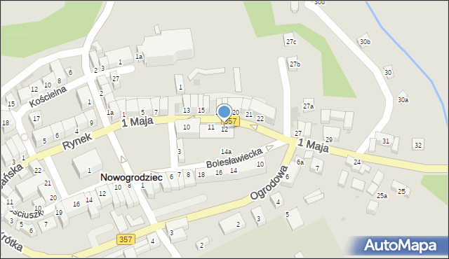 Nowogrodziec, 1 Maja, 12, mapa Nowogrodziec