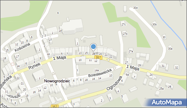 Nowogrodziec, 1 Maja, 18, mapa Nowogrodziec