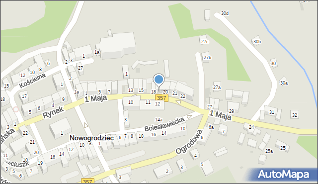 Nowogrodziec, 1 Maja, 19, mapa Nowogrodziec