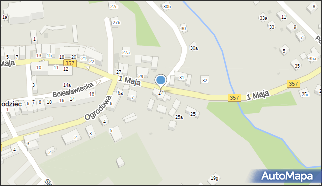 Nowogrodziec, 1 Maja, 24, mapa Nowogrodziec