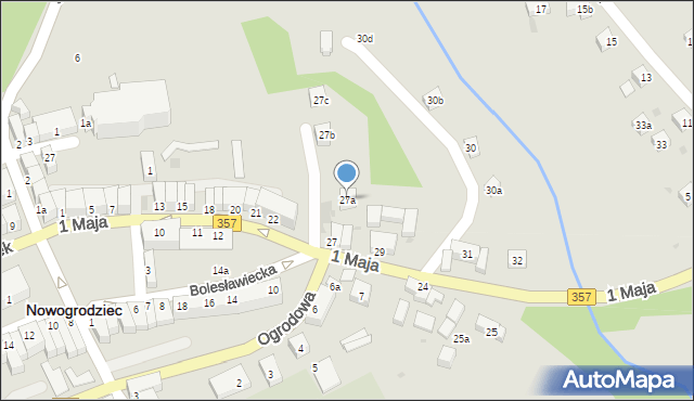 Nowogrodziec, 1 Maja, 27a, mapa Nowogrodziec