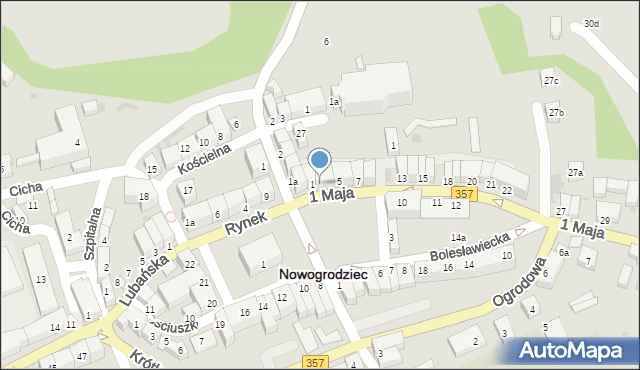 Nowogrodziec, 1 Maja, 3, mapa Nowogrodziec