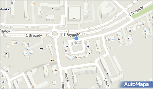 Nowy Sącz, 1 Brygady, 73, mapa Nowego Sącza