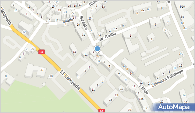 Oława, 1 Maja, 1b, mapa Oława