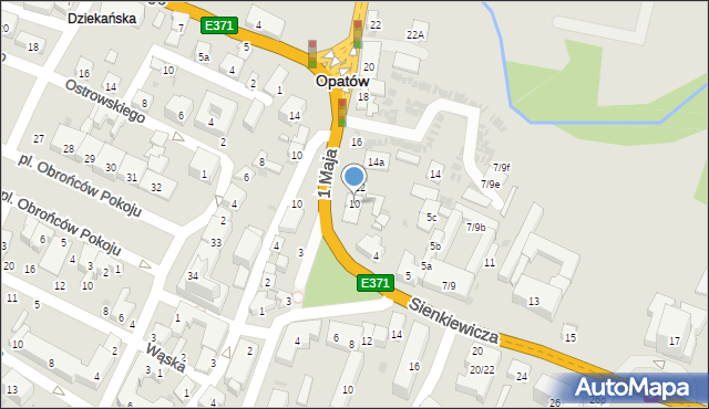 Opatów, 1 Maja, 10, mapa Opatów