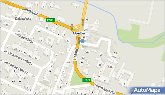 Opatów, 1 Maja, 16, mapa Opatów