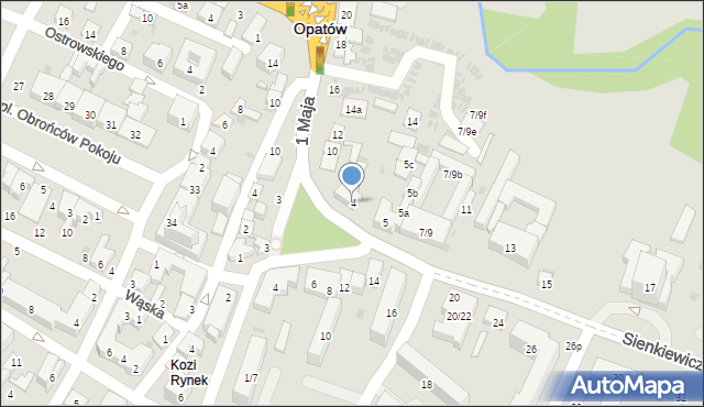 Opatów, 1 Maja, 4, mapa Opatów