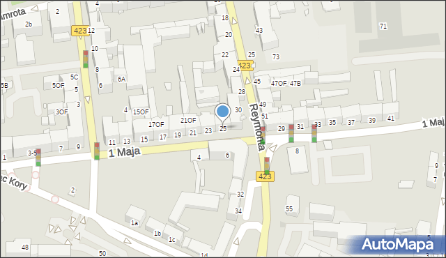 Opole, 1 Maja, 25, mapa Opola