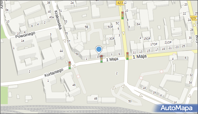 Opole, 1 Maja, 3-5, mapa Opola