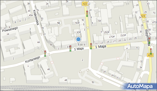 Opole, 1 Maja, 7, mapa Opola