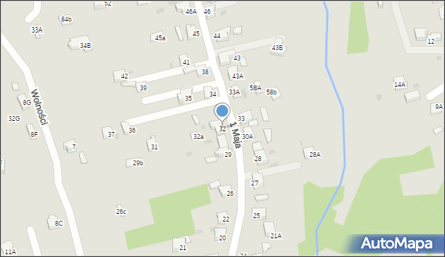 Orzesze, 1 Maja, 32, mapa Orzesze