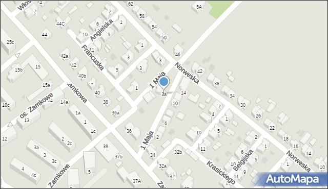 Ostrzeszów, 1 Maja, 3a, mapa Ostrzeszów