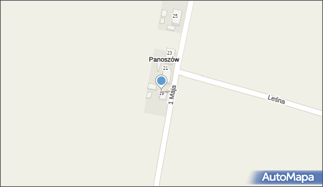 Panoszów, 1 Maja, 19, mapa Panoszów