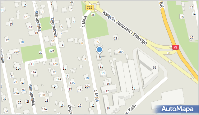 Piaseczno, 1 Maja, 9, mapa Piaseczno