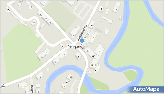Pieniężno, 1 Maja, 1C, mapa Pieniężno