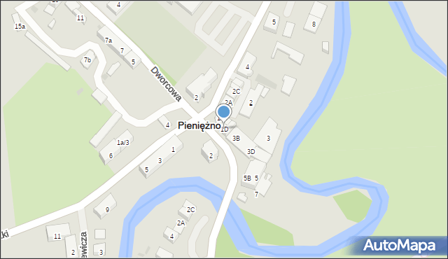 Pieniężno, 1 Maja, 1D, mapa Pieniężno