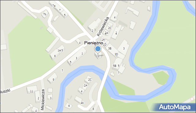 Pieniężno, 1 Maja, 2a, mapa Pieniężno