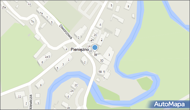 Pieniężno, 1 Maja, 3B, mapa Pieniężno