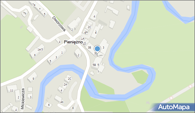 Pieniężno, 1 Maja, 3e, mapa Pieniężno