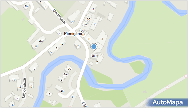 Pieniężno, 1 Maja, 5A, mapa Pieniężno