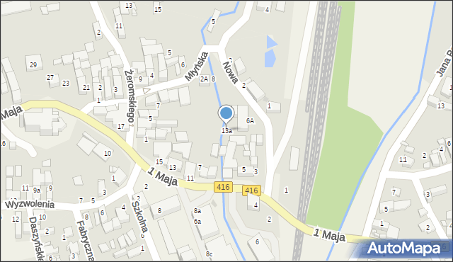 Pietrowice Wielkie, 1 Maja, 13a, mapa Pietrowice Wielkie