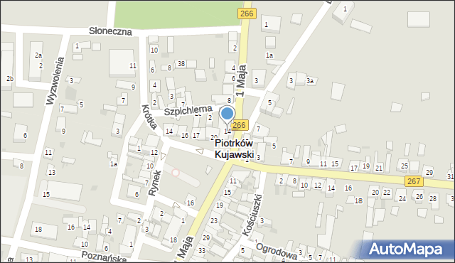 Piotrków Kujawski, 1 Maja, 14, mapa Piotrków Kujawski