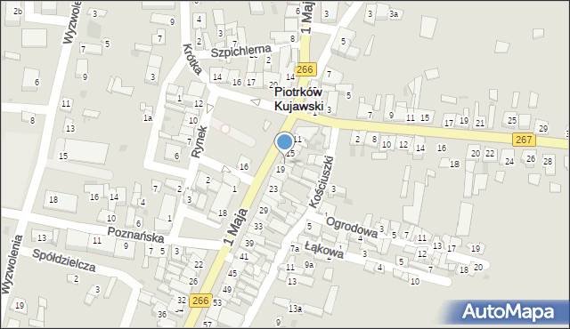 Piotrków Kujawski, 1 Maja, 17, mapa Piotrków Kujawski