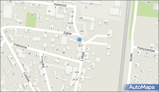 Piotrków Trybunalski, 1 Maja, 24, mapa Piotrków Trybunalski