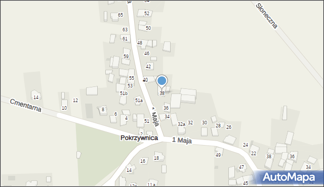 Pokrzywnica, 1 Maja, 38, mapa Pokrzywnica