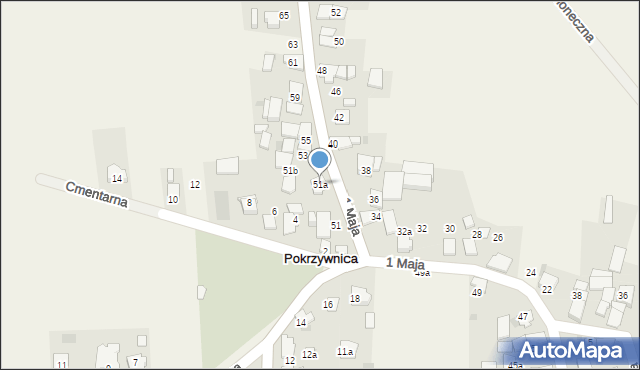 Pokrzywnica, 1 Maja, 51a, mapa Pokrzywnica