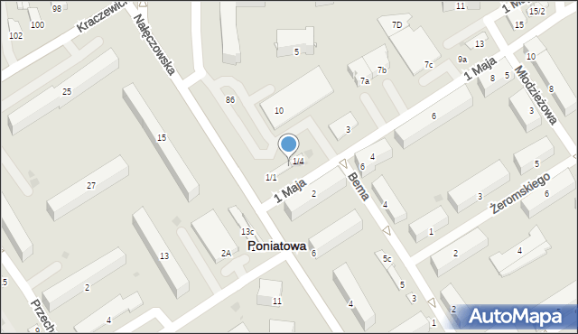 Poniatowa, 1 Maja, 1/3, mapa Poniatowa