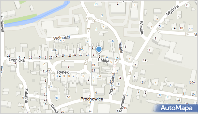 Prochowice, 1 Maja, 2, mapa Prochowice