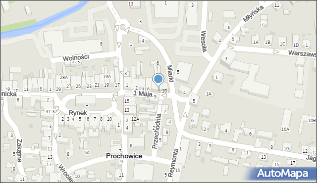 Prochowice, 1 Maja, 8A, mapa Prochowice