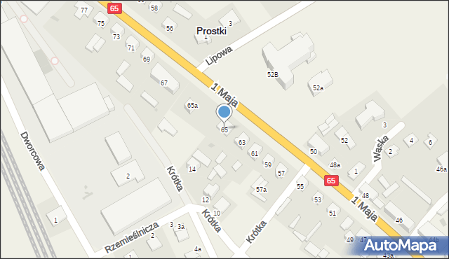 Prostki, 1 Maja, 65, mapa Prostki